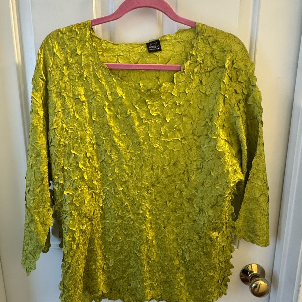 Vibrant Green Textured Blouse